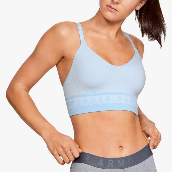 Under Armour Seamless Longline Sports Bra Sky Blue